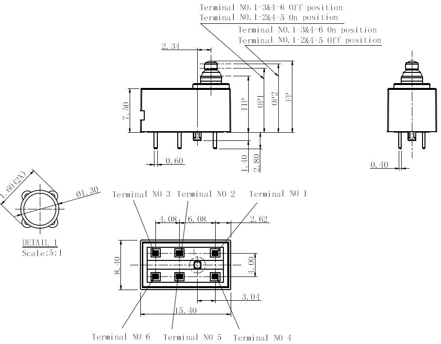 sealed micro switch drawing